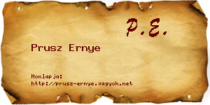 Prusz Ernye névjegykártya